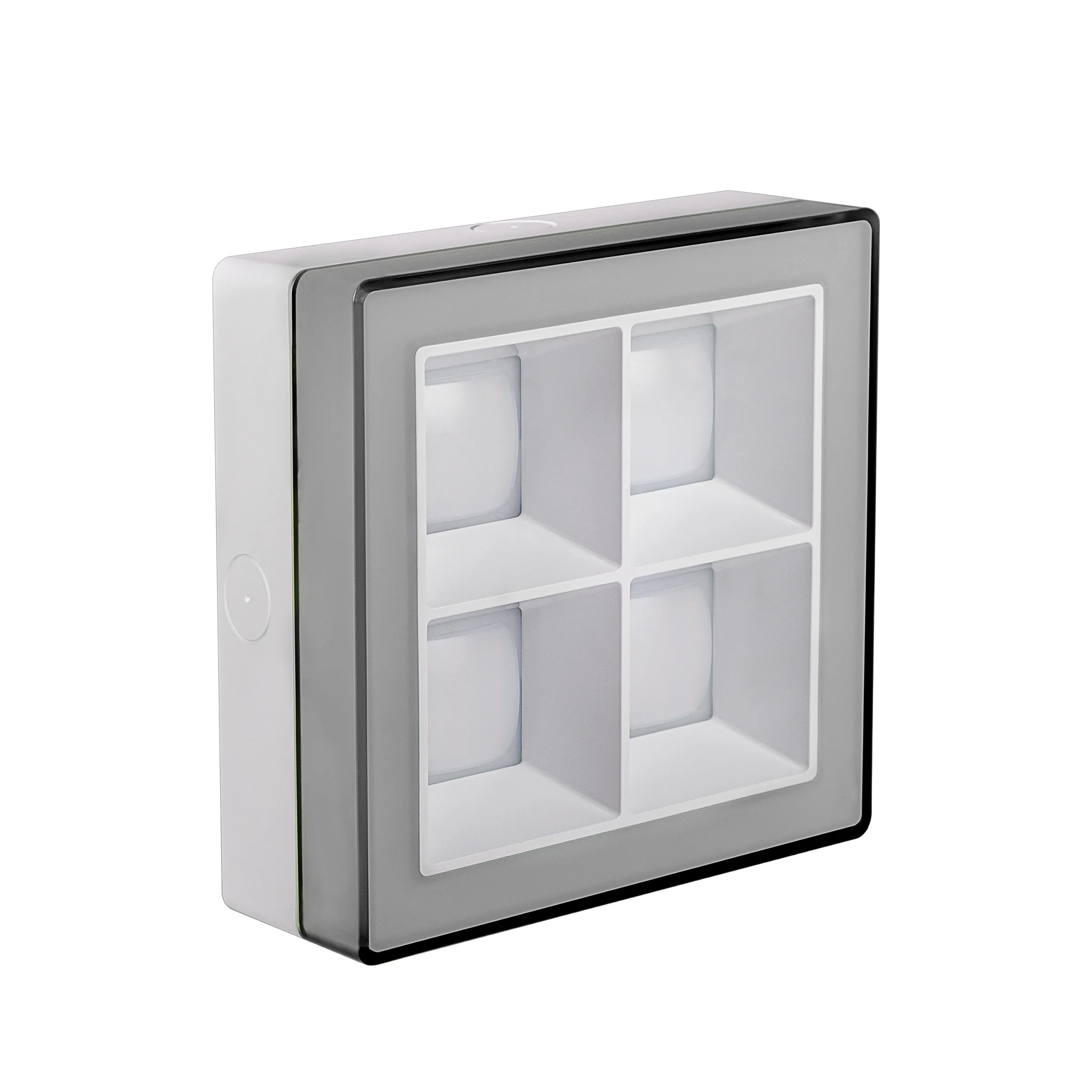Downlight LED de superficie cuadrado gris 12W, luz cálida