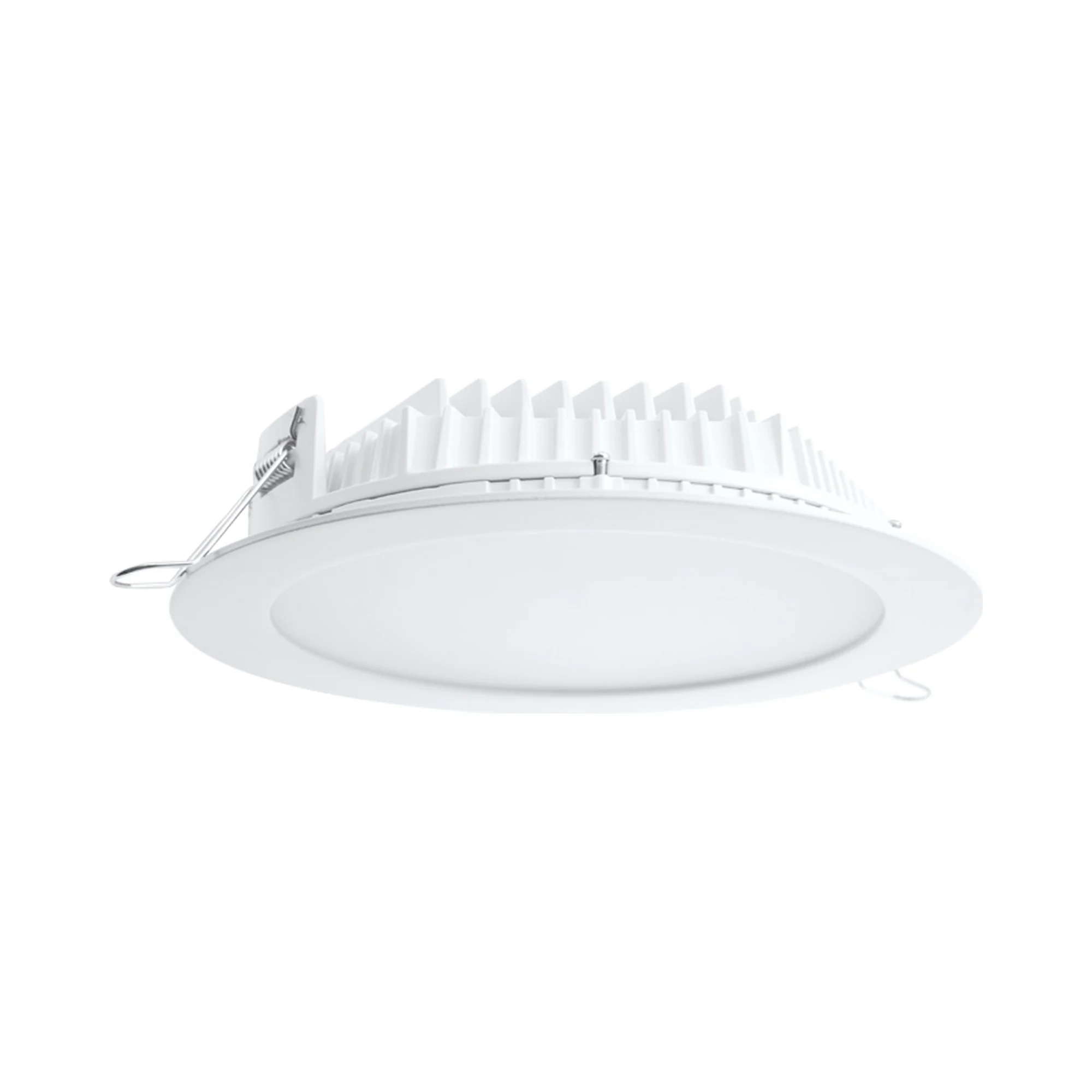 Downlight LED empotrable circular 10W de 20 cm, luz cálida