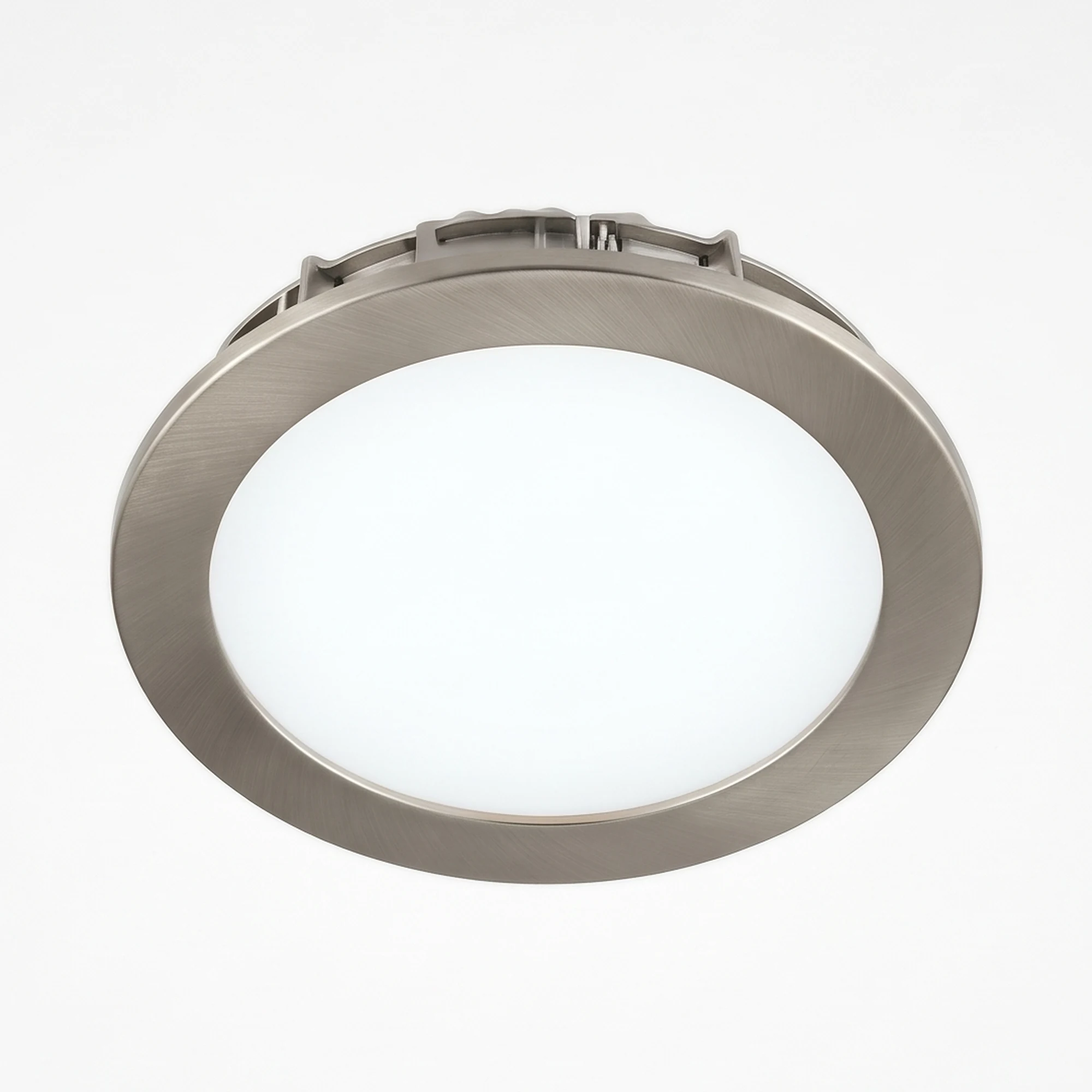 Downlight LED empotrable circular de 12W níquel con luz cálida 3000K