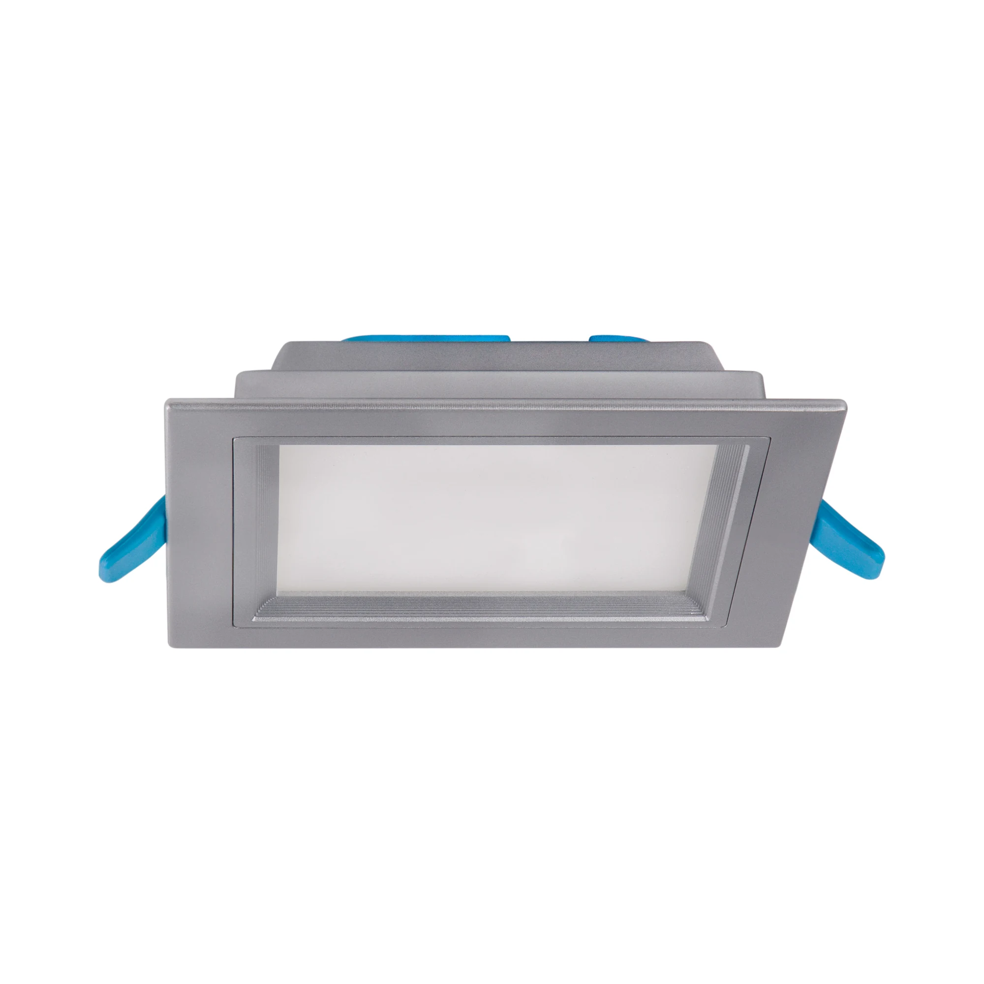Downlight LED empotrable cuadrado plano gris 14W, luz cálida