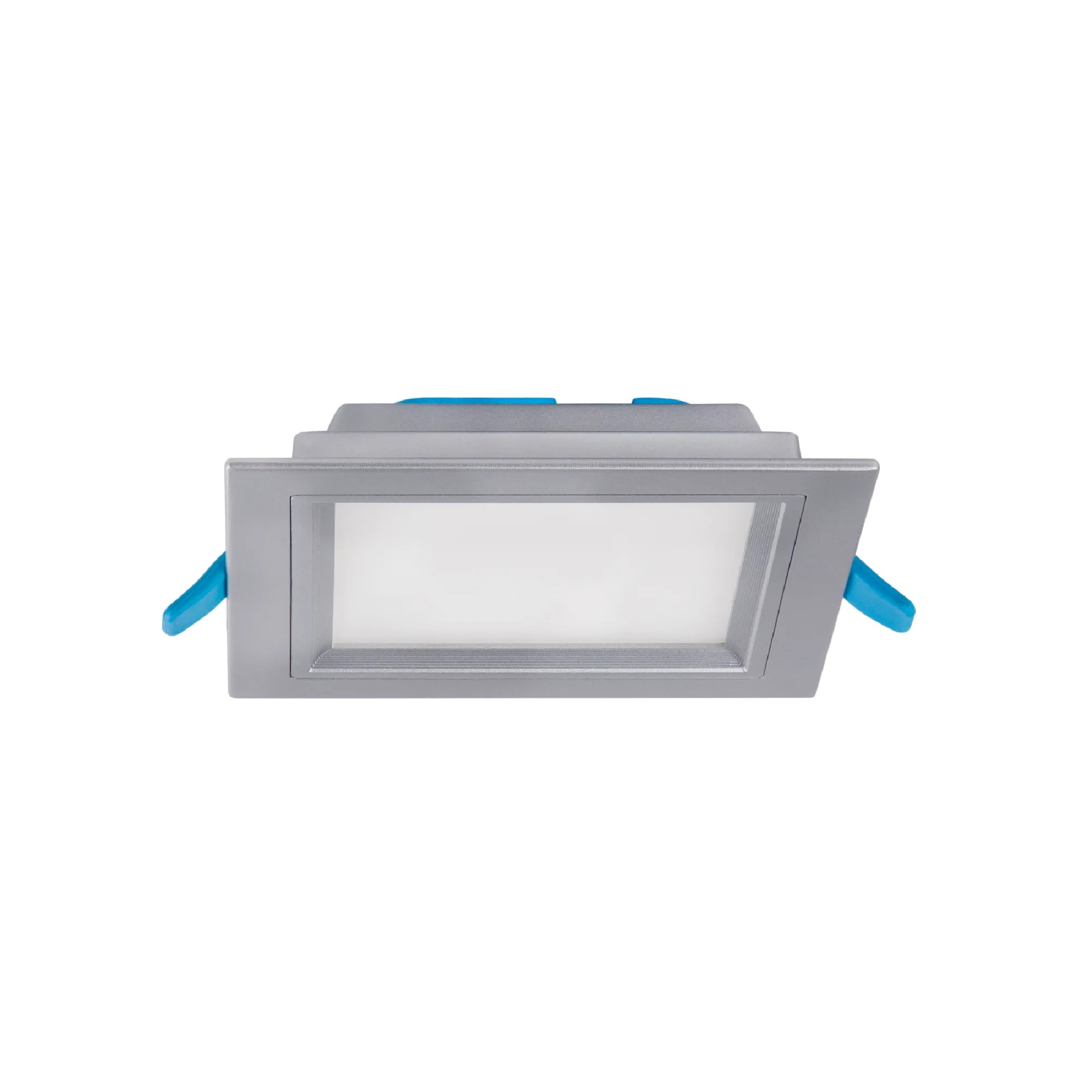 Downlight LED empotrable cuadrado plano gris 6W