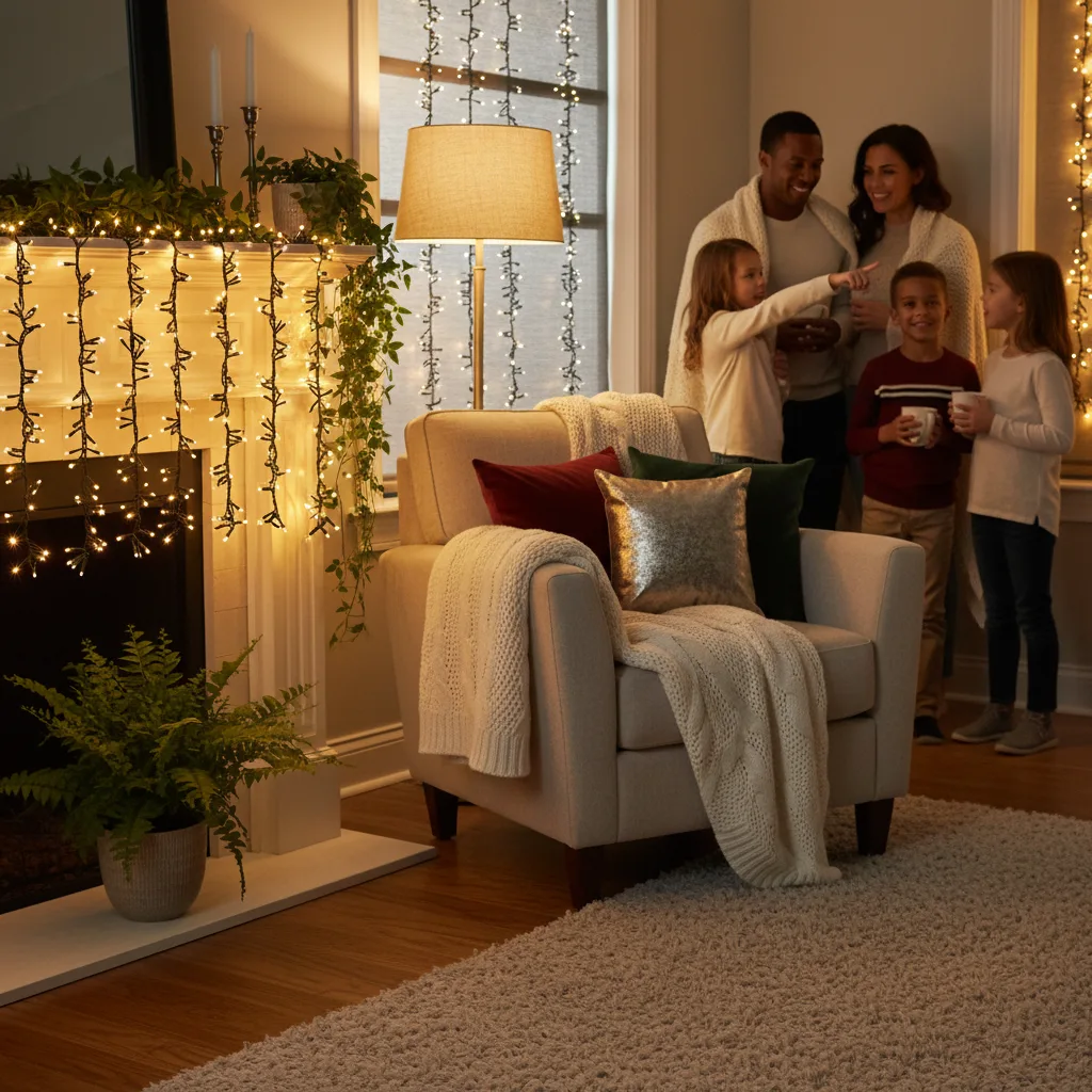 Figura decorativa led bastón de caramelo - imagen de ambiente