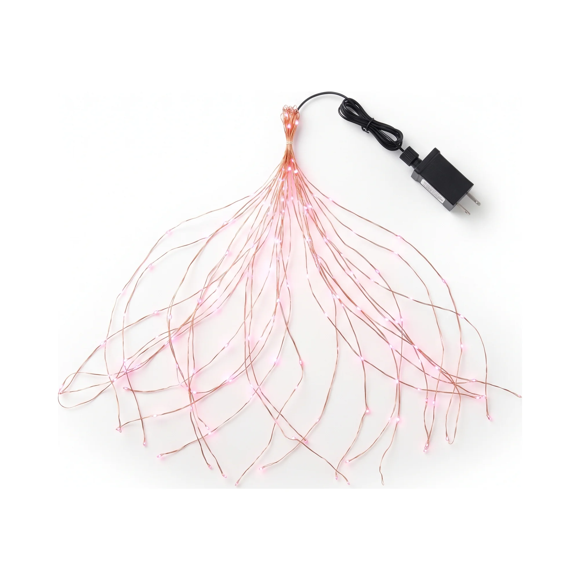 Guirnalda LED rama rosa: 10 hilos con 300 luces y transformador