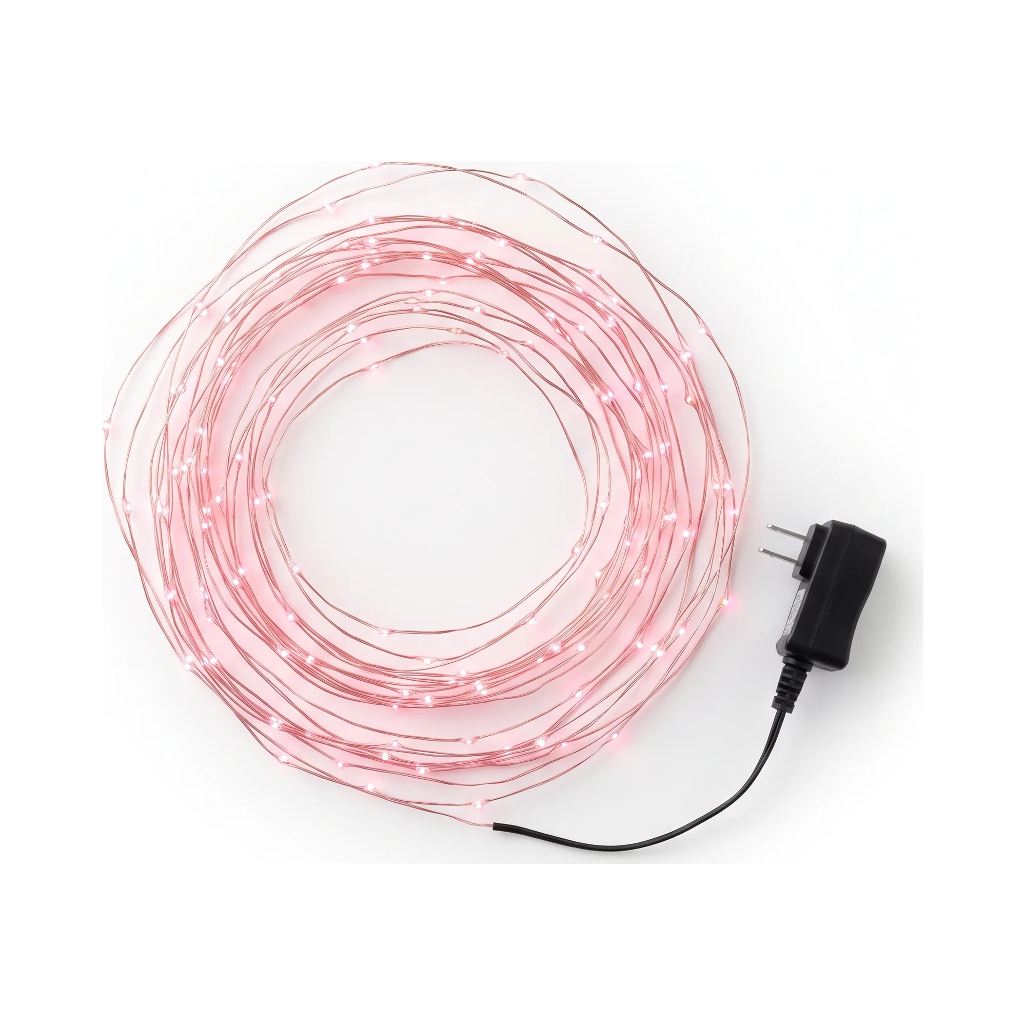 Guirnalda LED rosa 12 m con 216 luces y transformador