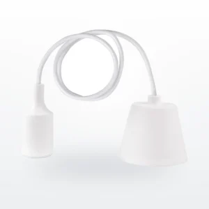 Portalámparas colgante blanco con pantalla cónica, aplique de pared decorativo