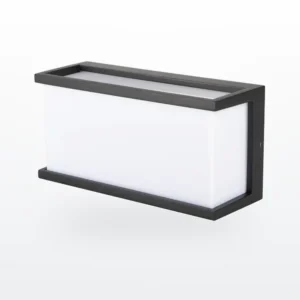 Aplique LED de pared rectangular en gris antracita con doble haz de luz hacia arriba y hacia abajo