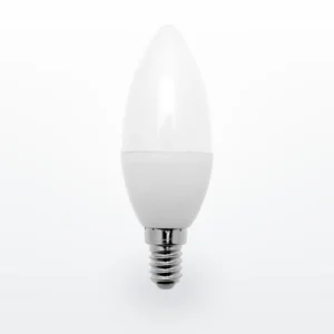 Bombilla LED E14 con forma de vela y difusor mate
