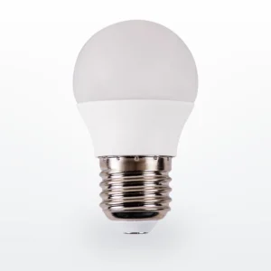 Bombilla LED E27 esférica con difusor mate y casquillo de rosca
