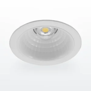 Downlight LED circular empotrable blanco con óptica antideslumbramiento