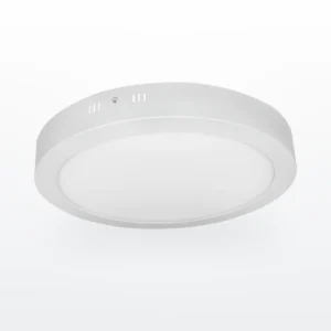Plafón downlight LED de superficie circular y perfil bajo en blanco