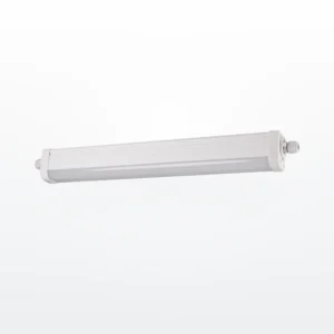 Luminaria LED industrial tubular con carcasa estanca blanca