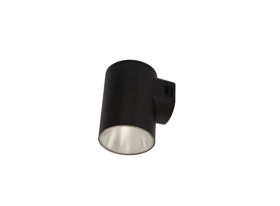 Aplique cilindro exterior negro 9W