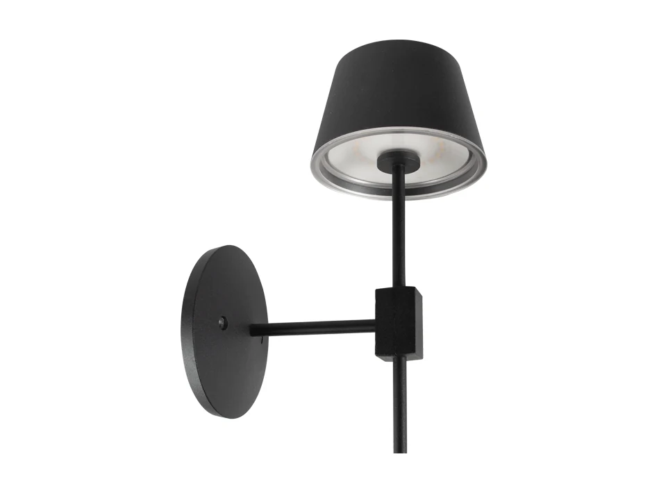 Aplique exterior con pantalla 8W negro, neutra 4000K