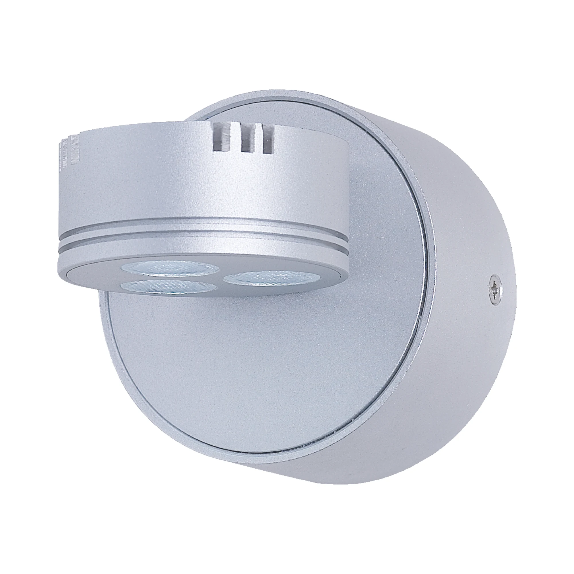 Aplique pared LED redondo 3W plata