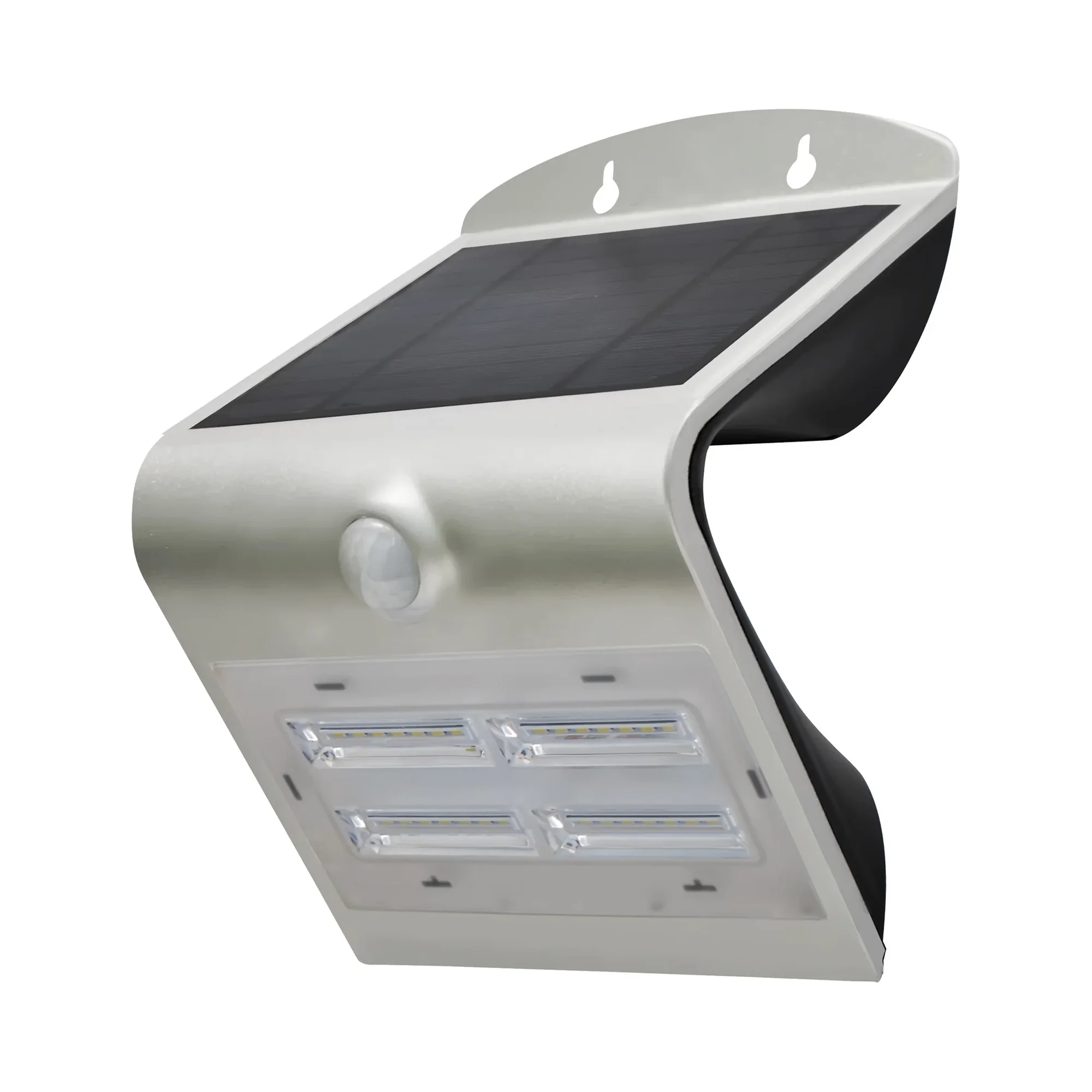 Aplique solar con sensor gris, luz cálida