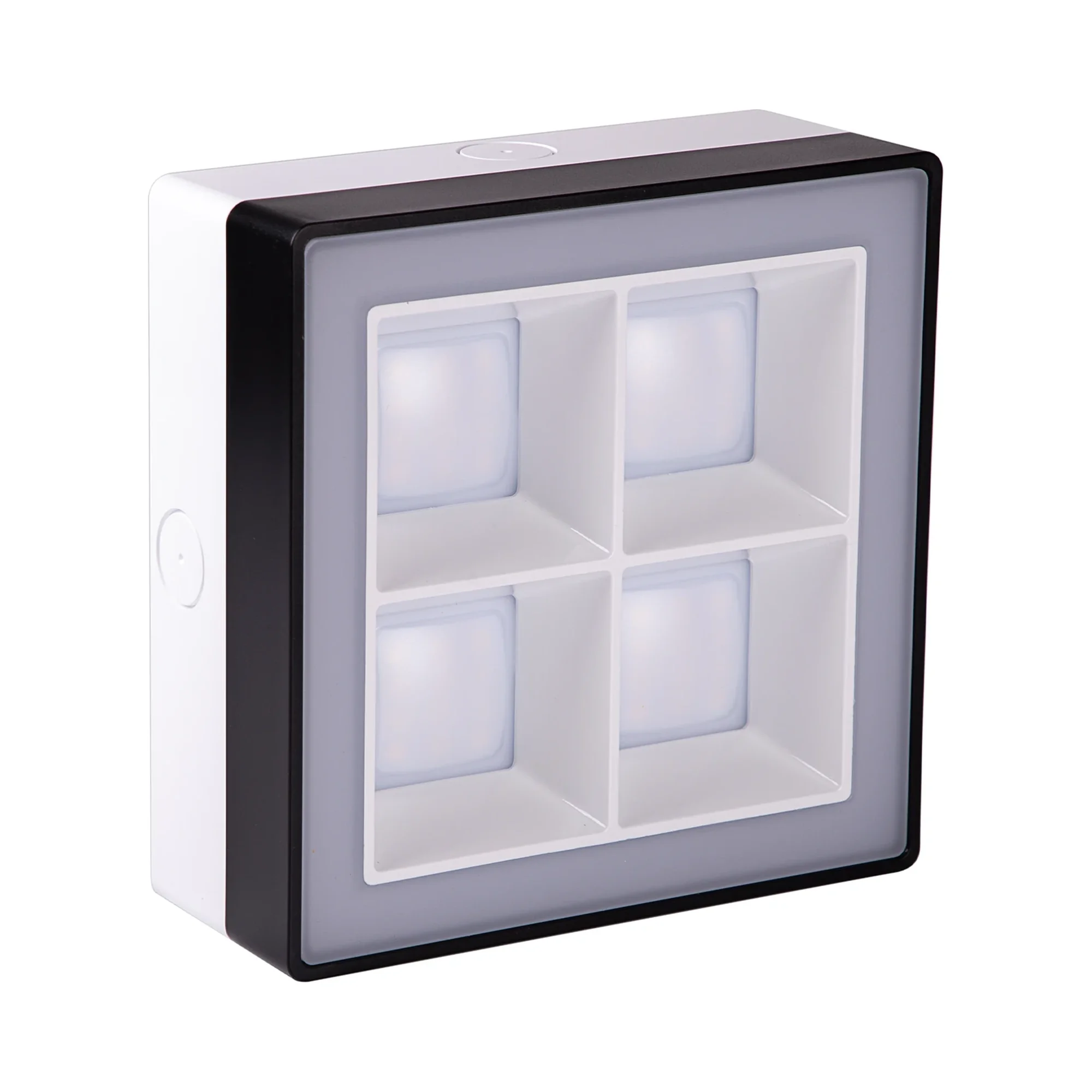 Downlight LED de superficie cuadrado negro 12W, luz cálida