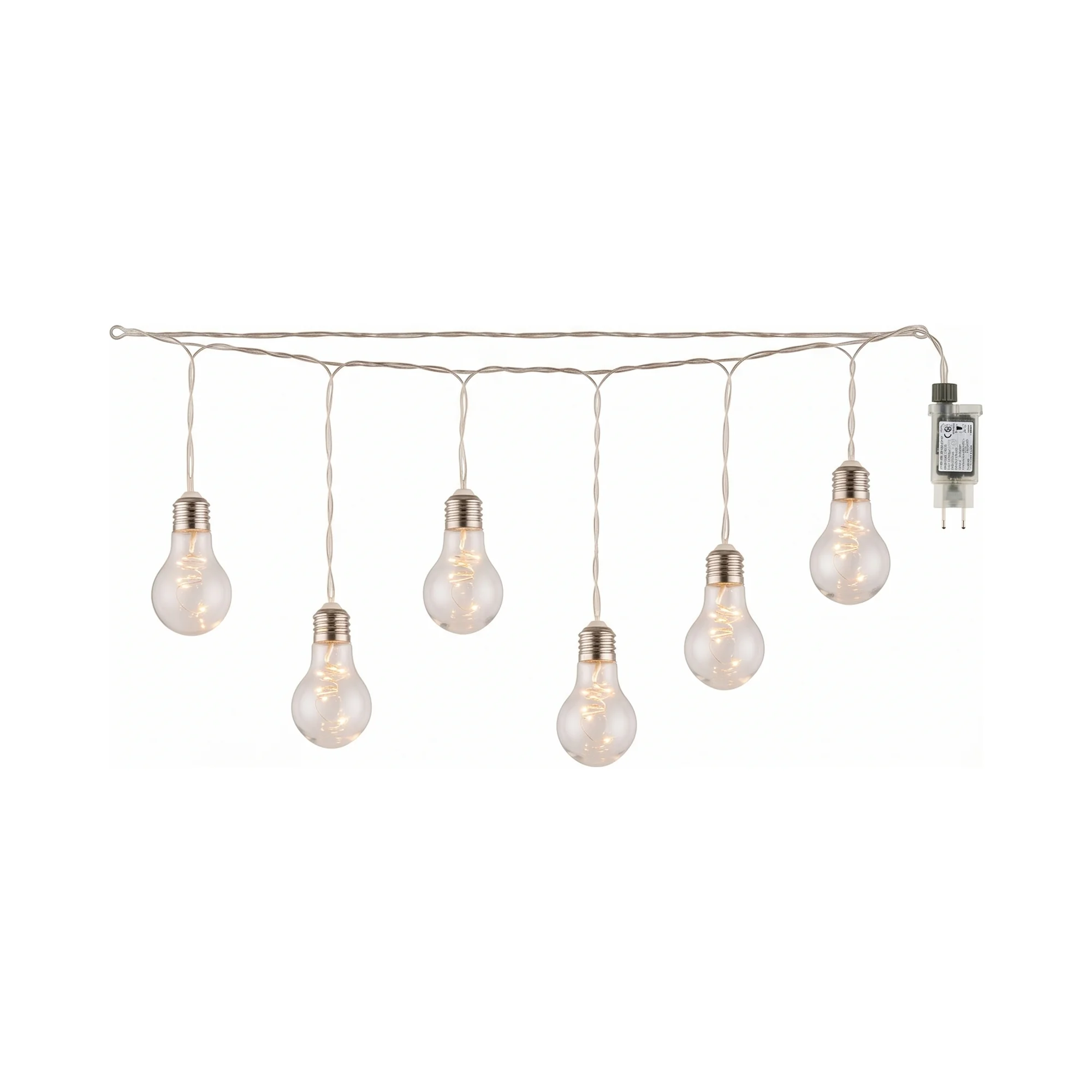 Guirnalda LED de 6 bombillas colgantes 1 m
