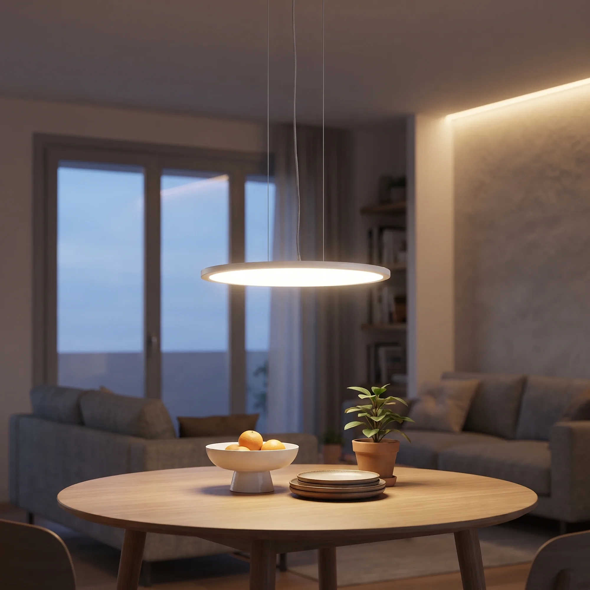 Lámpara colgante LED circular de 40 cm, luz cálida