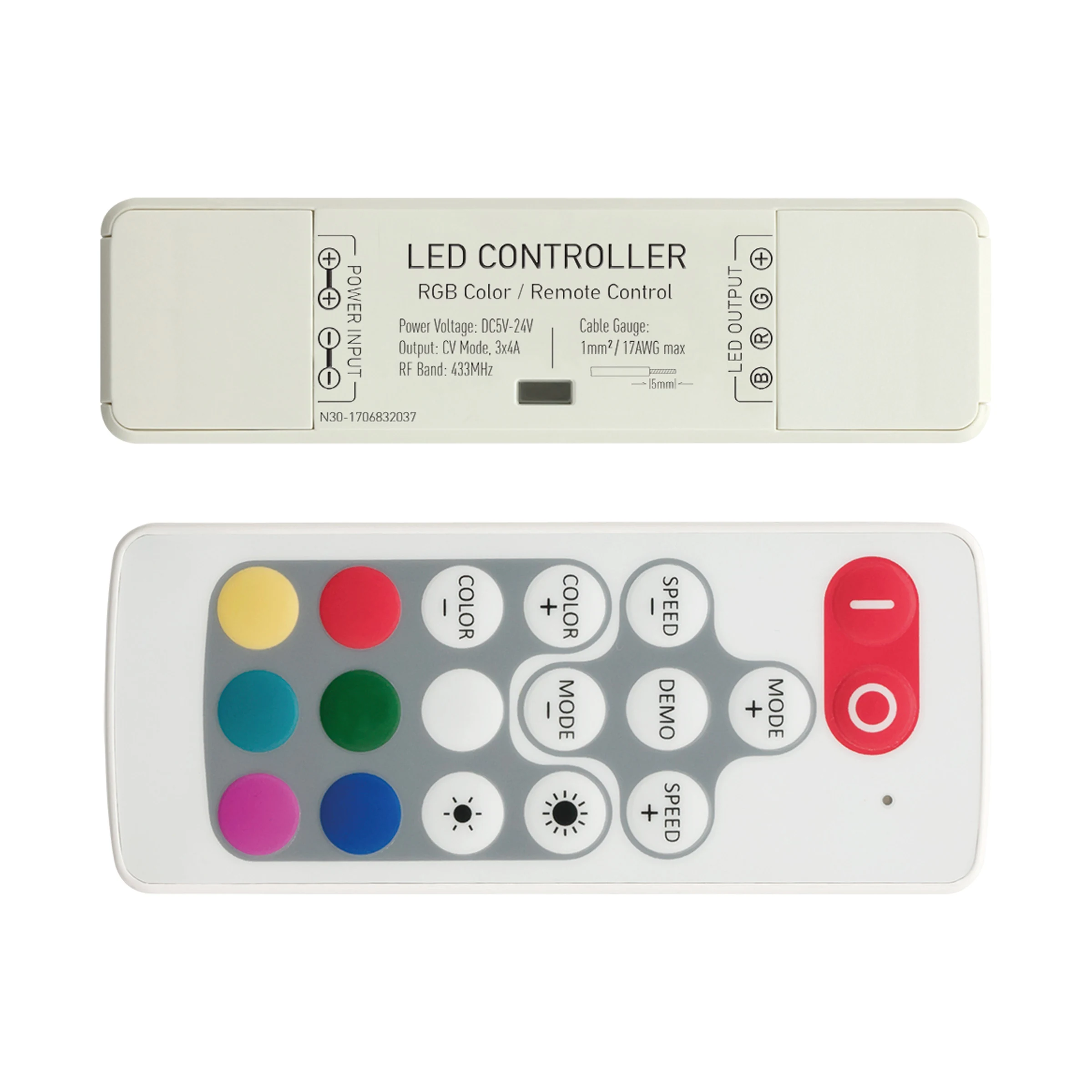 Controlador con mando para tira LED RGB