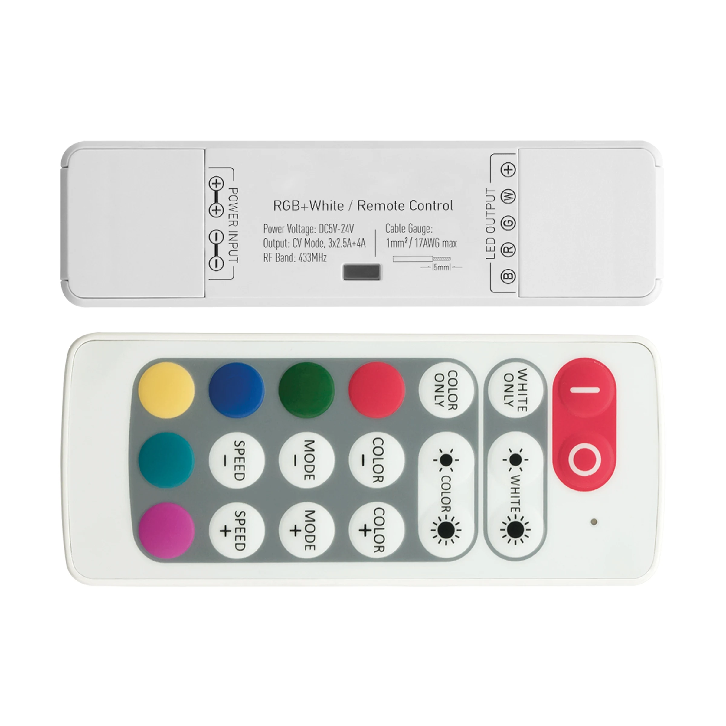 Controlador con mando para tira LED RGBW