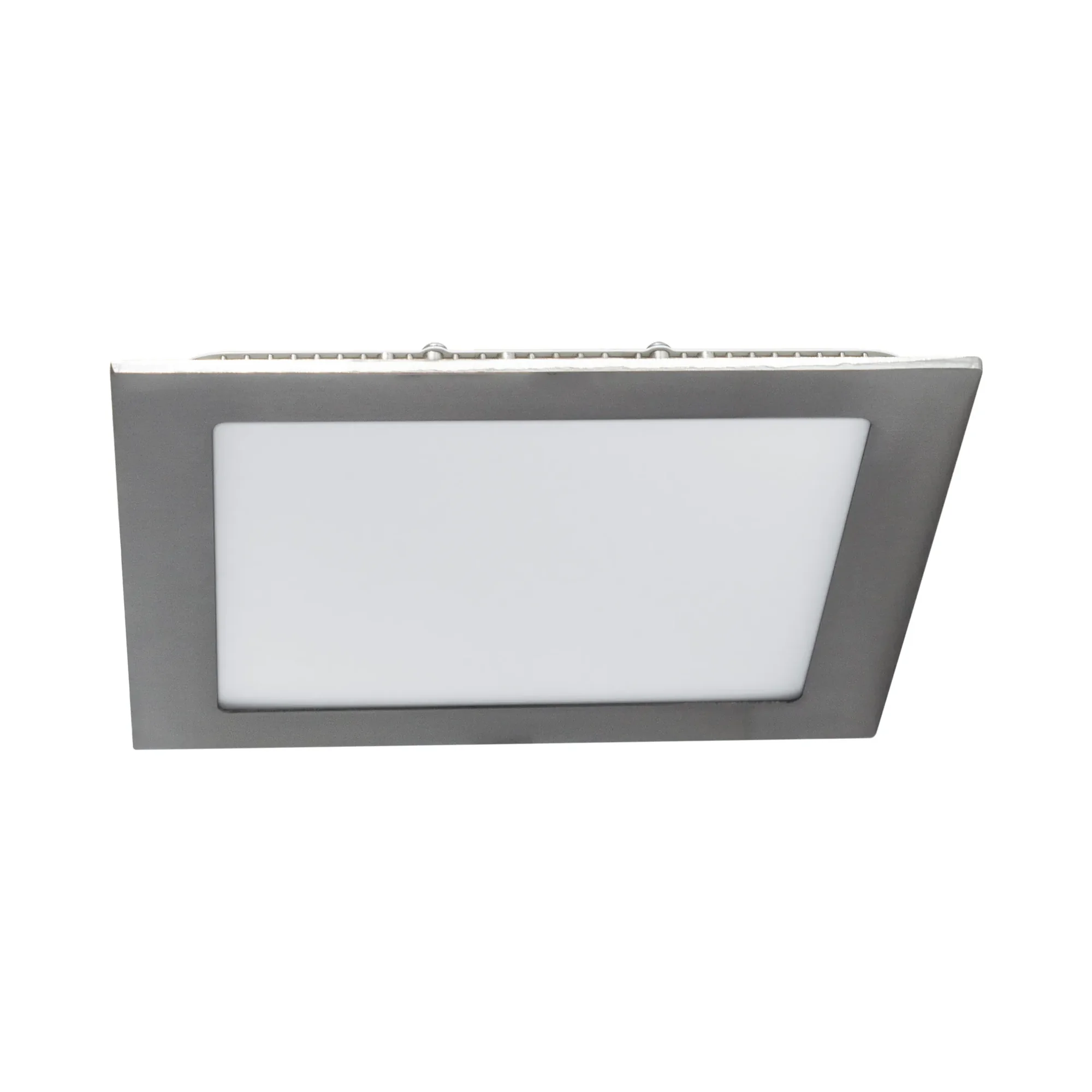 Downlight LED cuadrado ultrafino 6 W níquel, luz cálida 3000K