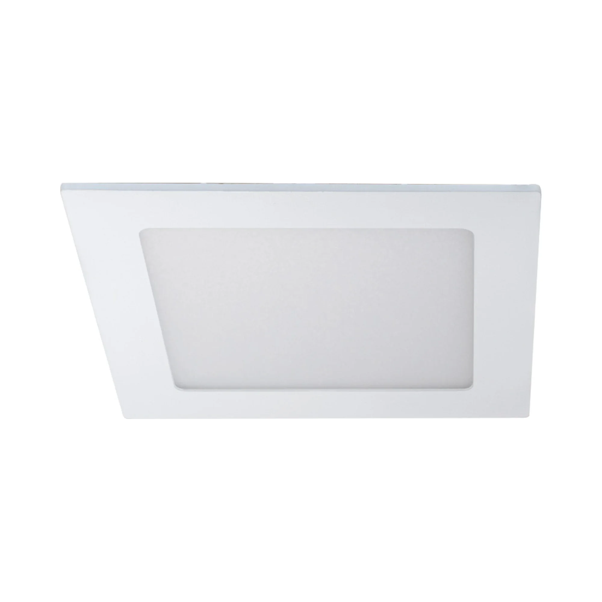 Downlight LED cuadrado ultrafino 9 W blanco, luz cálida 3000K