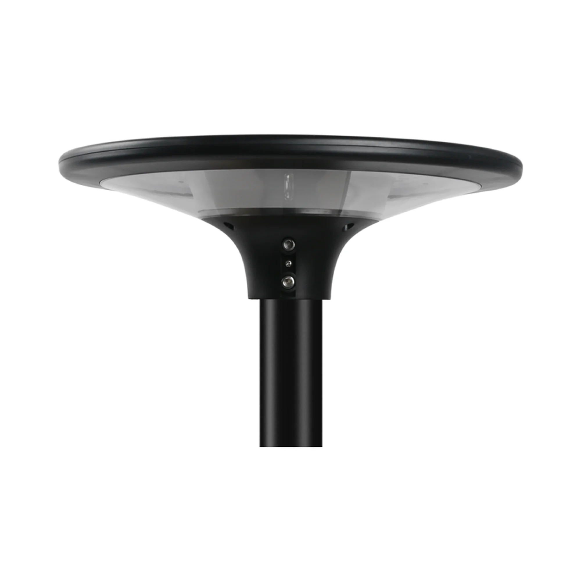 Farola solar LED para poste de 20W, negra