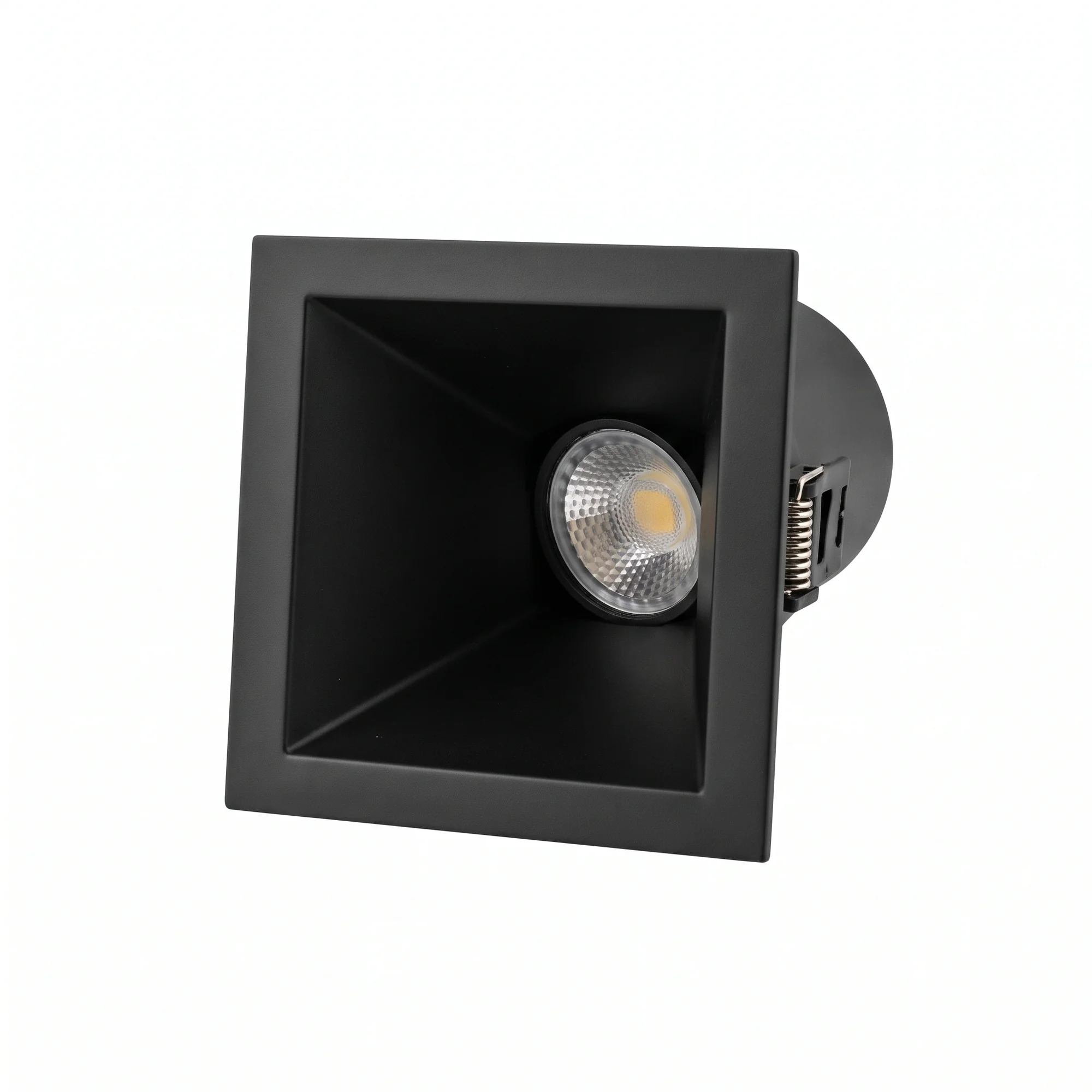 Foco empotrable LED negro cuadrado 7W