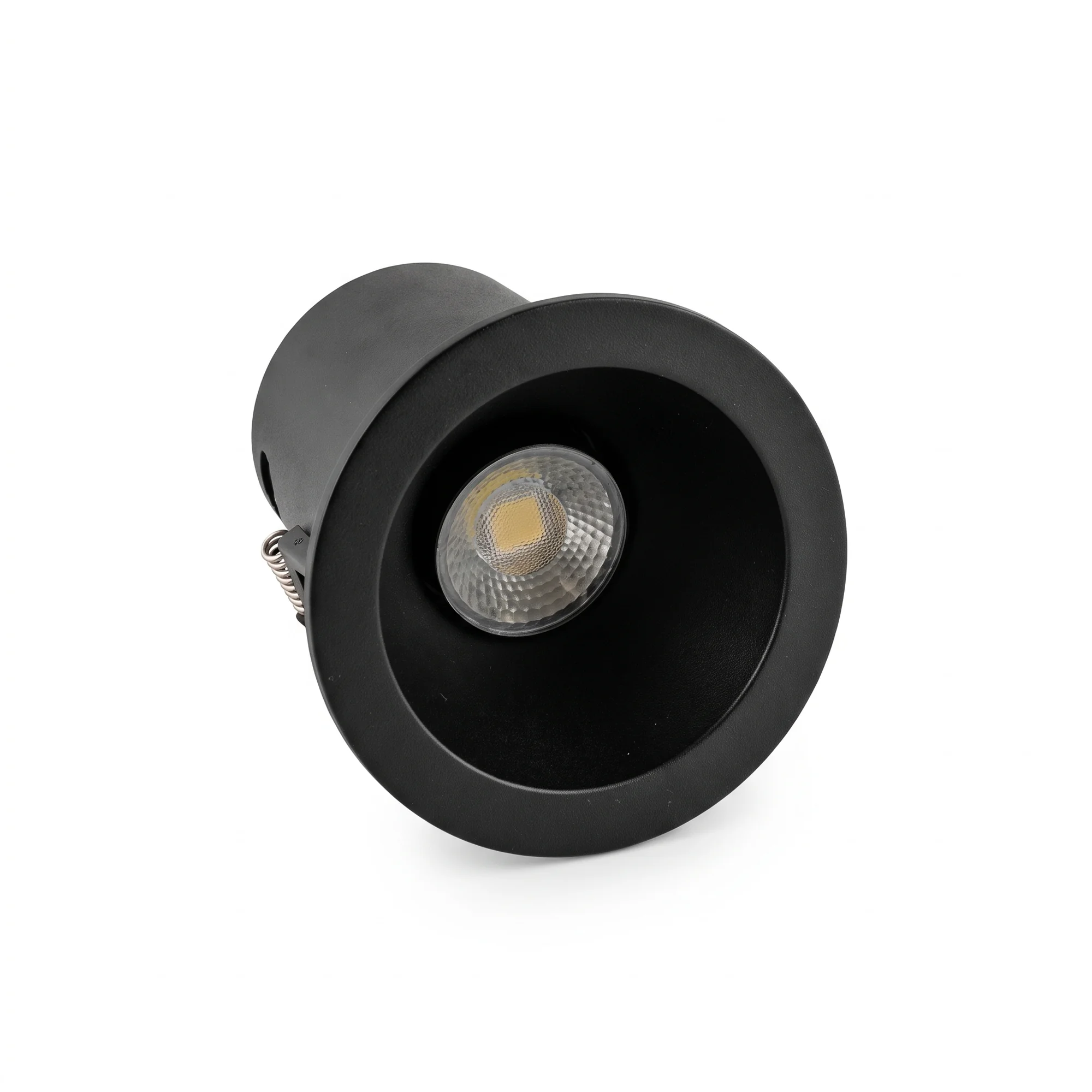 Foco empotrable LED negro redondo 7W