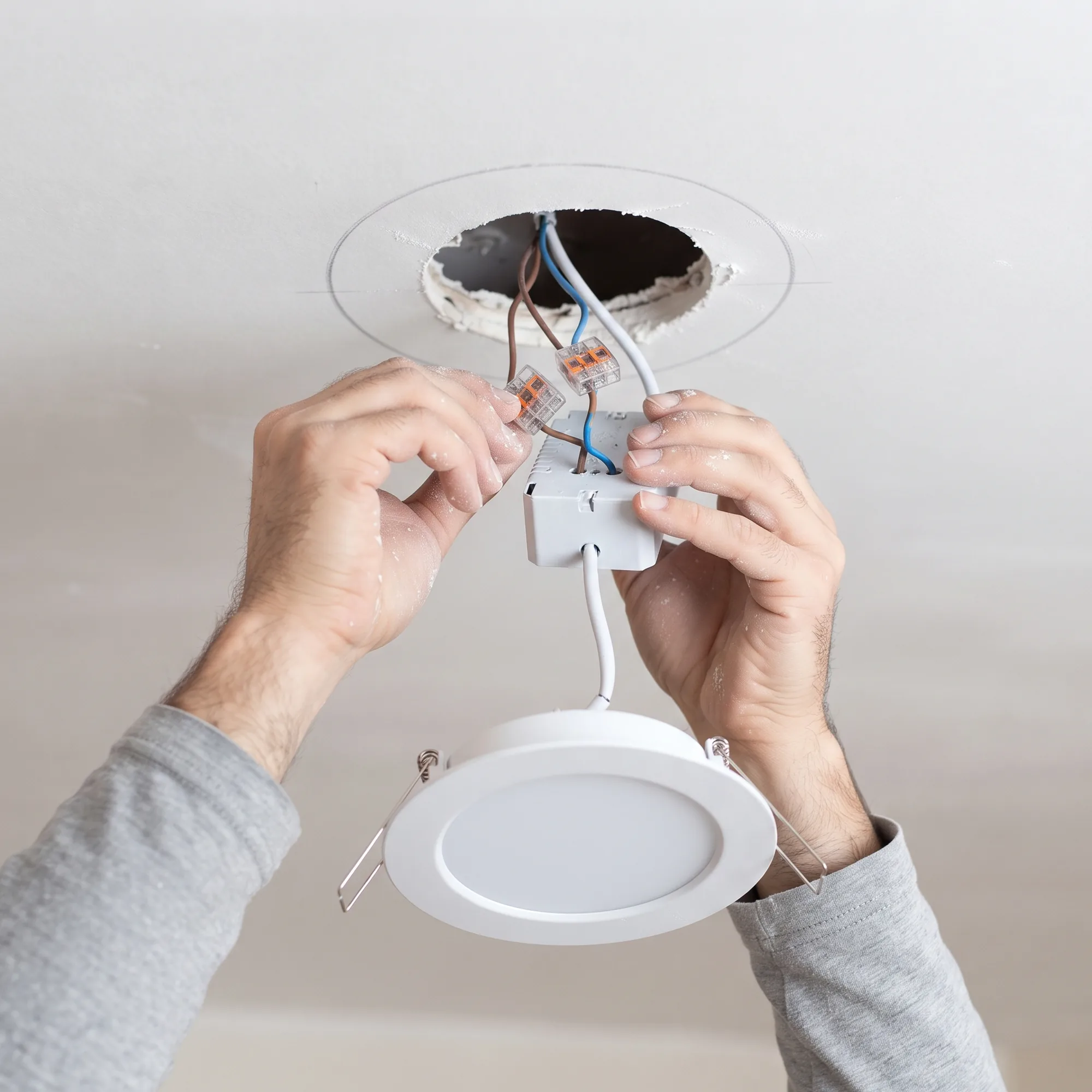 Cómo instalar un downlight, paso 3: conectar el driver con bornas rápidas